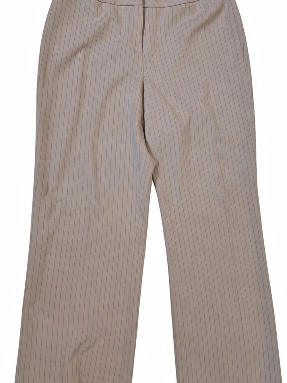 FOCUS 2000 Striped Straight Leg Pants in Beige Size 14 P